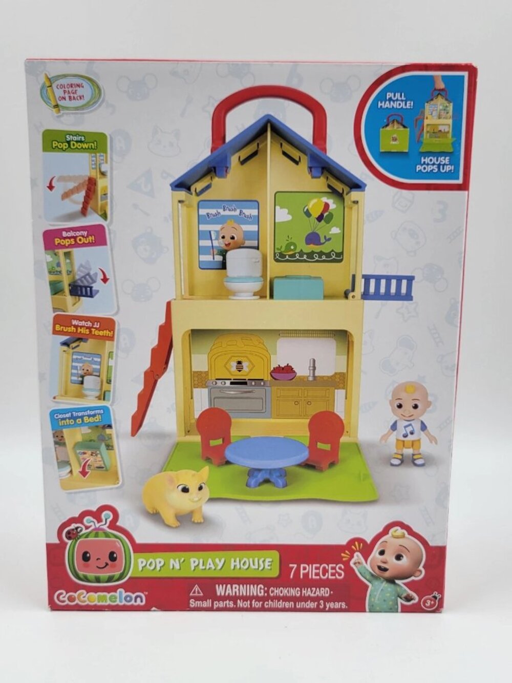 CoComelon JJ Pop N’ Play House Play Set 7 Piece- New / Sealed